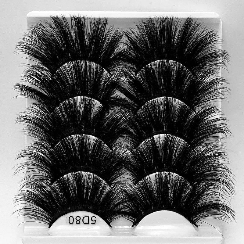 5D 25mm Mink Eyelash Multi-Layer Lengthen and Thicken False Eyelashes