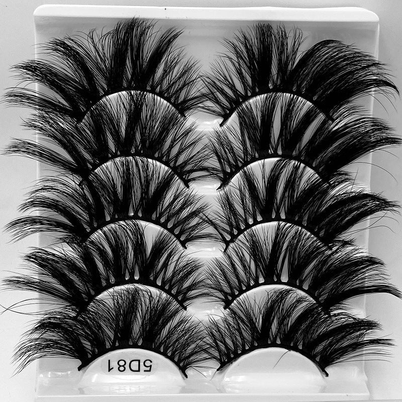 5D 25mm Mink Eyelash Multi-Layer Lengthen and Thicken False Eyelashes