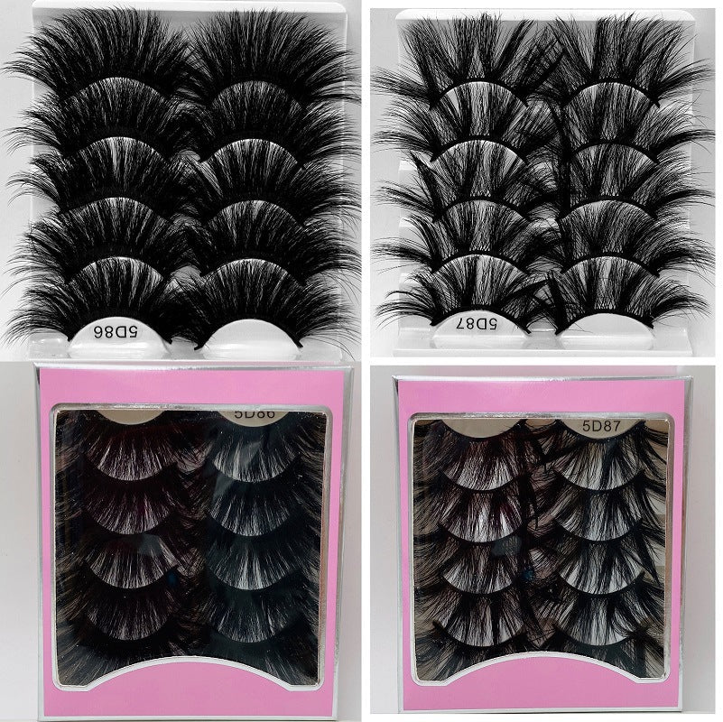 5D 25mm Mink Eyelash Multi-Layer Lengthen and Thicken False Eyelashes