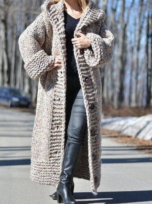 Hooded Cardigan Thickened Sweater Long Sweater