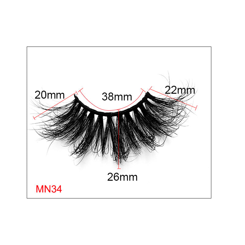 8D 25mm Mink Eyelash 27mm Lengthened Thick False Eyelashes