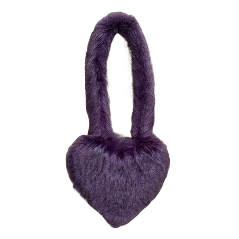 Crossbody Heart Fur Plush Bag