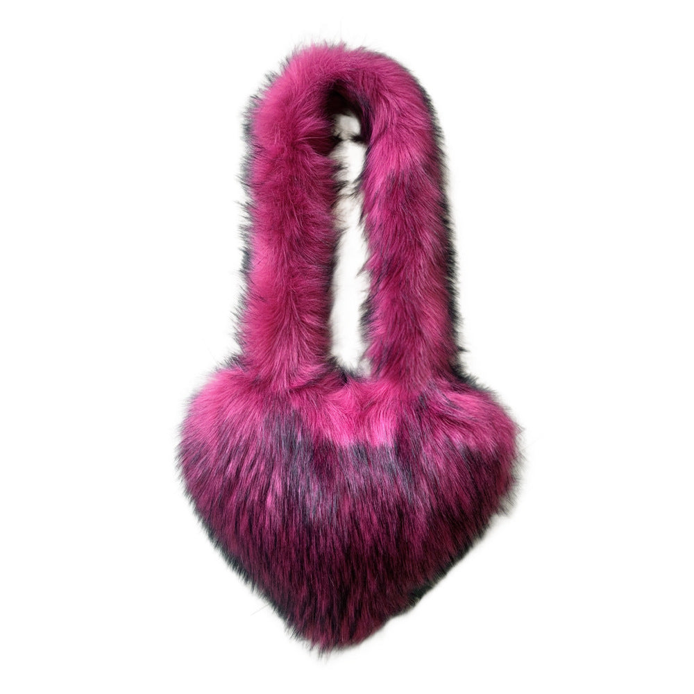 Crossbody Heart Fur Plush Bag