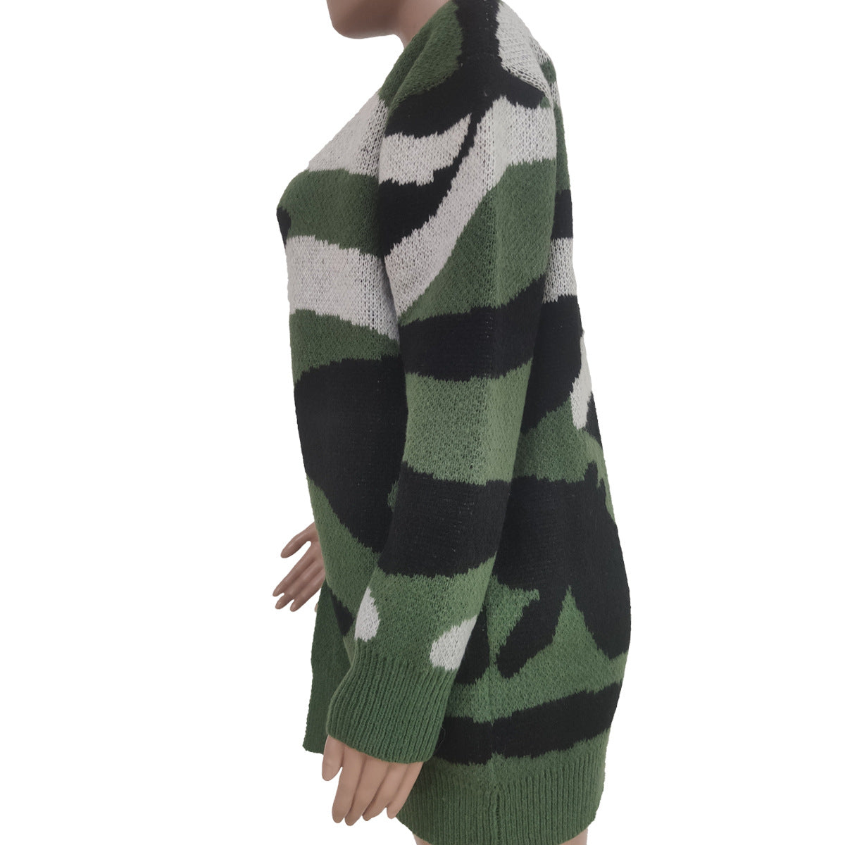 Knitted Camouflage Sweater Coat