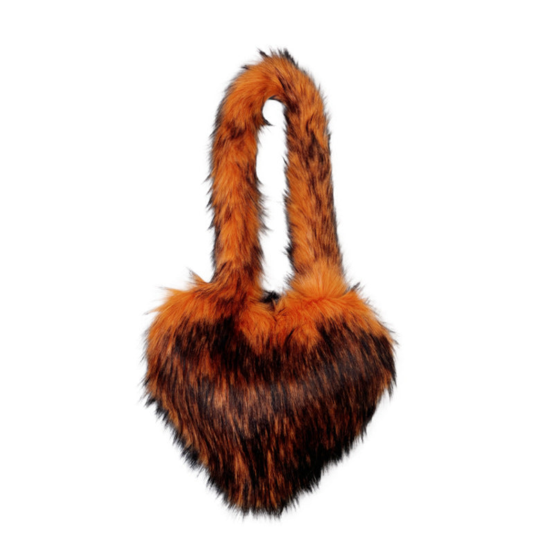 Crossbody Heart Fur Plush Bag