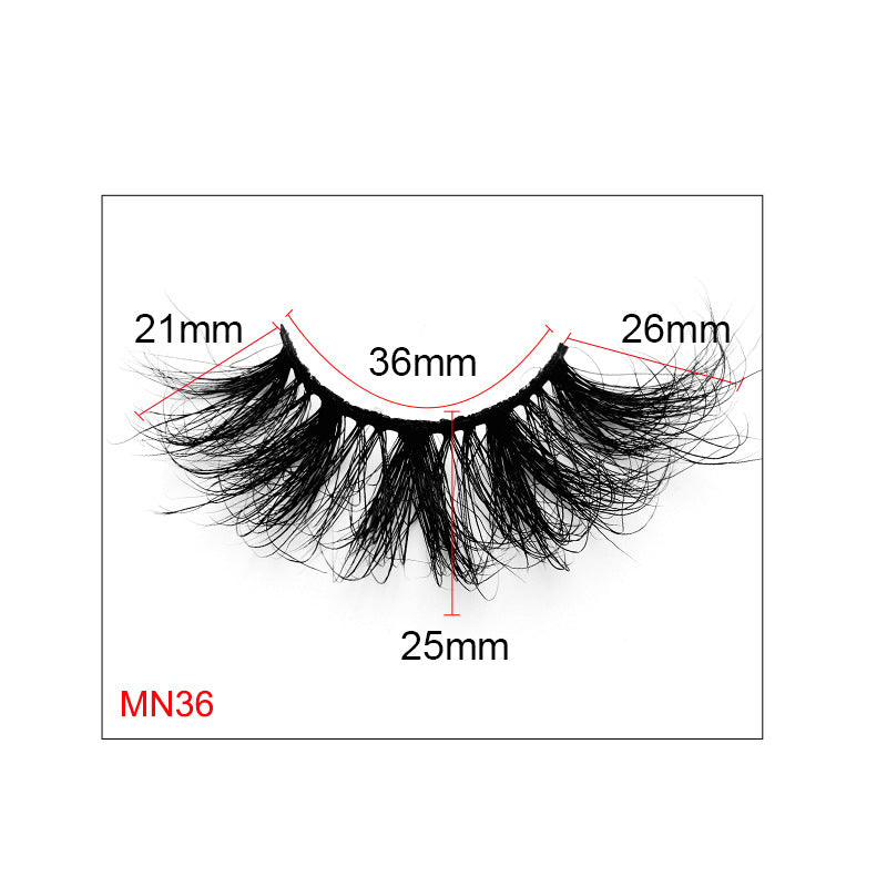 8D 25mm Mink Eyelash 27mm Lengthened Thick False Eyelashes