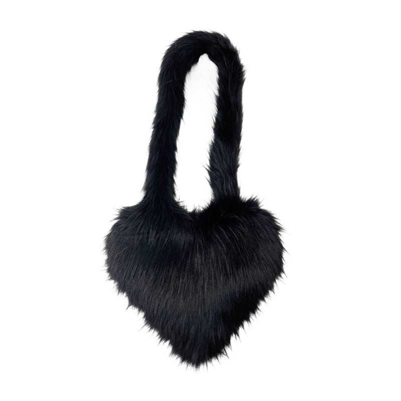 Crossbody Heart Fur Plush Bag