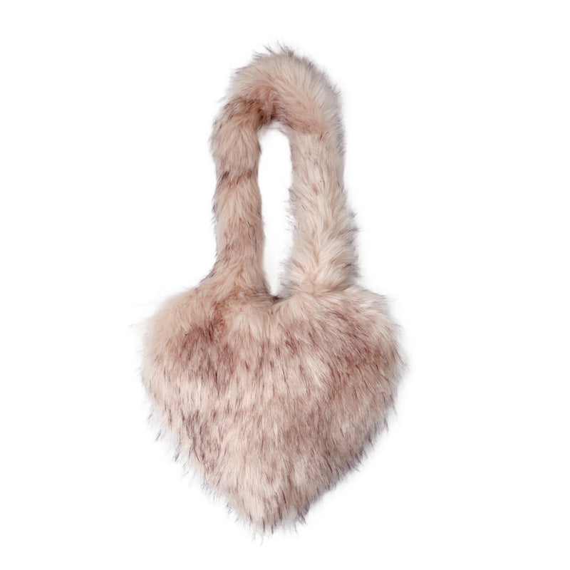 Crossbody Heart Fur Plush Bag