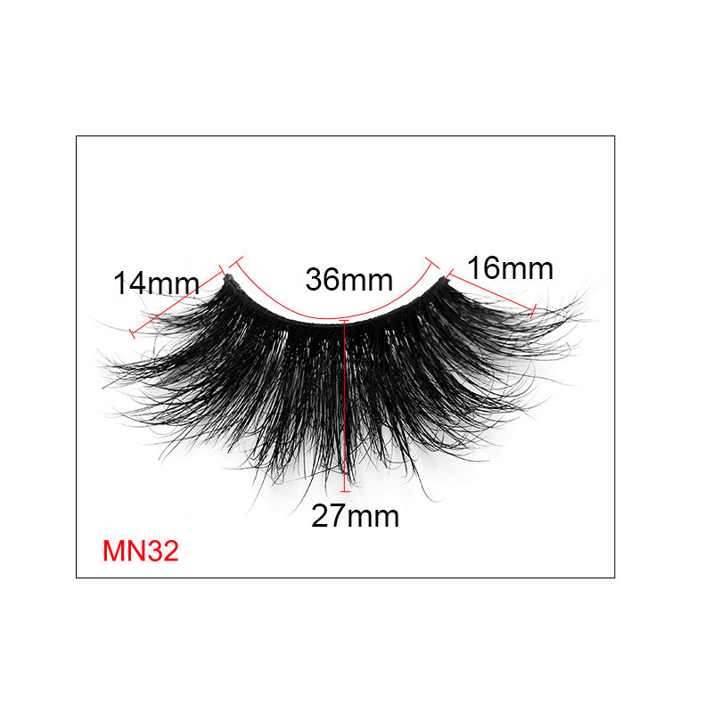 8D 25mm Mink Eyelash 27mm Lengthened Thick False Eyelashes