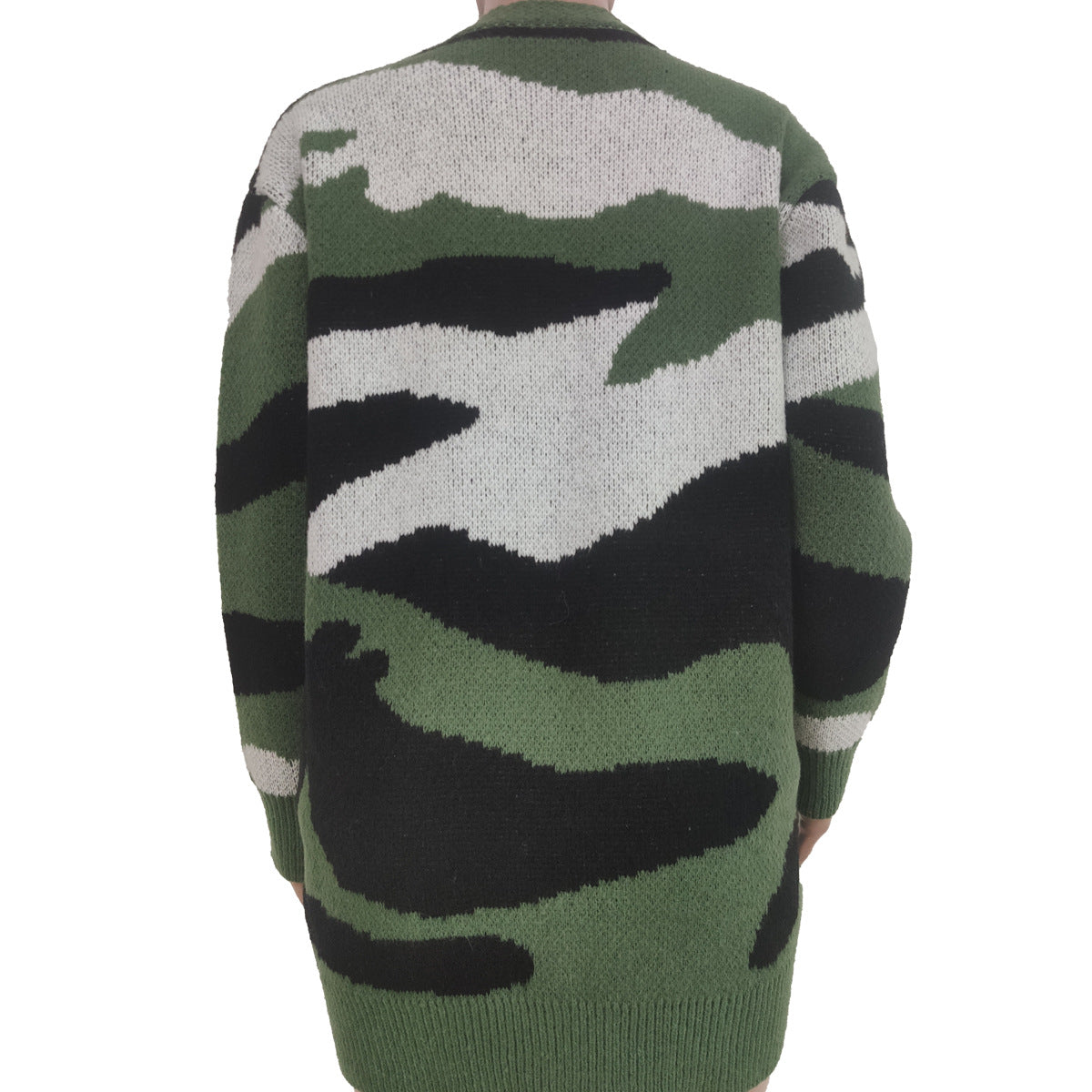 Knitted Camouflage Sweater Coat