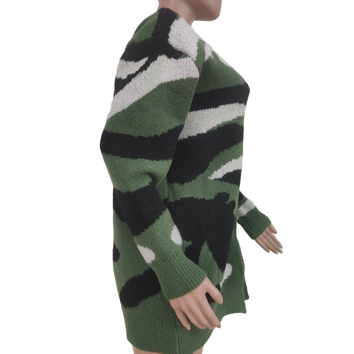 Knitted Camouflage Sweater Coat