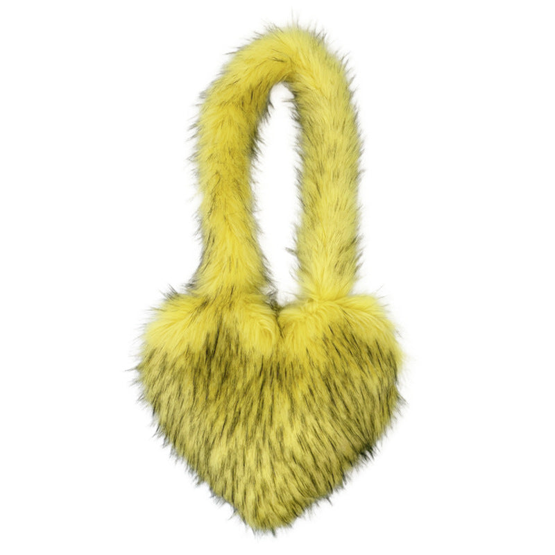 Crossbody Heart Fur Plush Bag