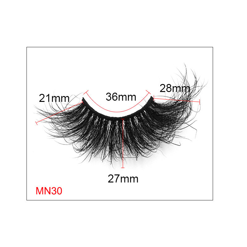 8D 25mm Mink Eyelash 27mm Lengthened Thick False Eyelashes