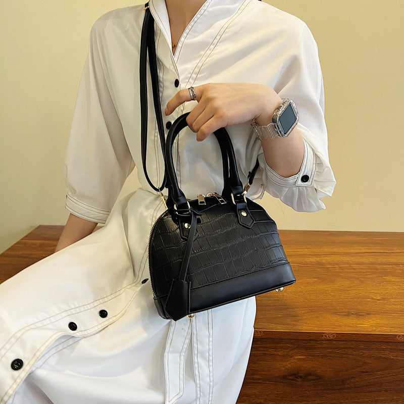 Stone Texture Shell Bag Versatile Retro Shoulder Bag